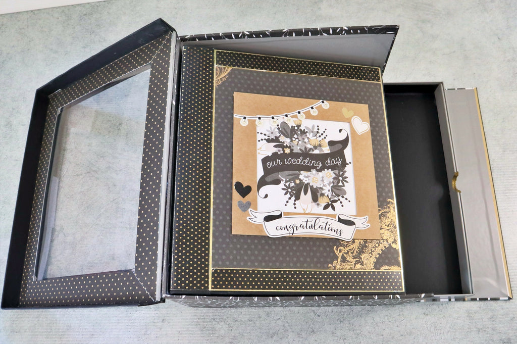 Album Matrimonio Scrapbooking Nero Oro – I Do, Me Too