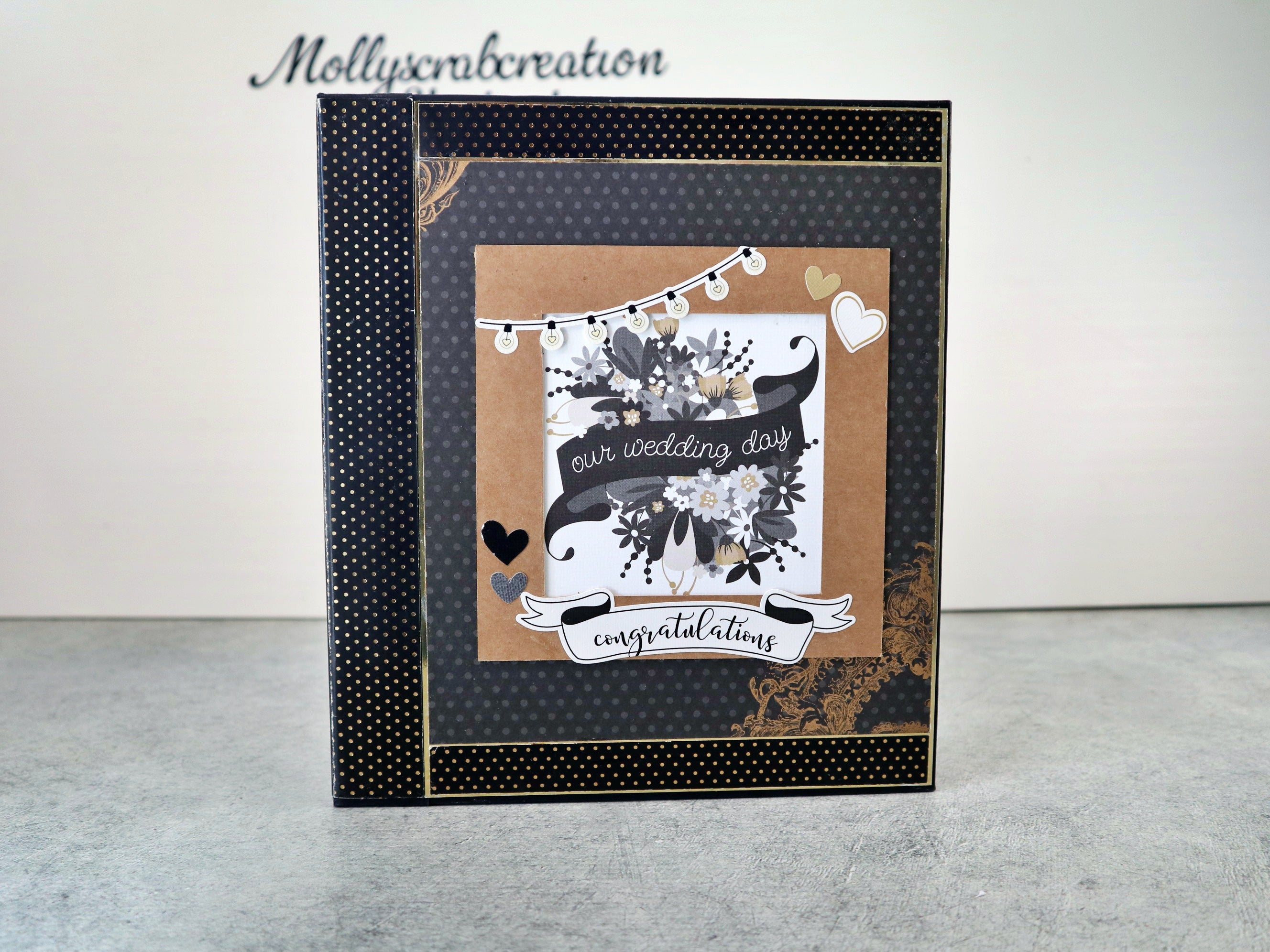 Album Matrimonio Scrapbooking Nero Oro – I Do, Me Too
