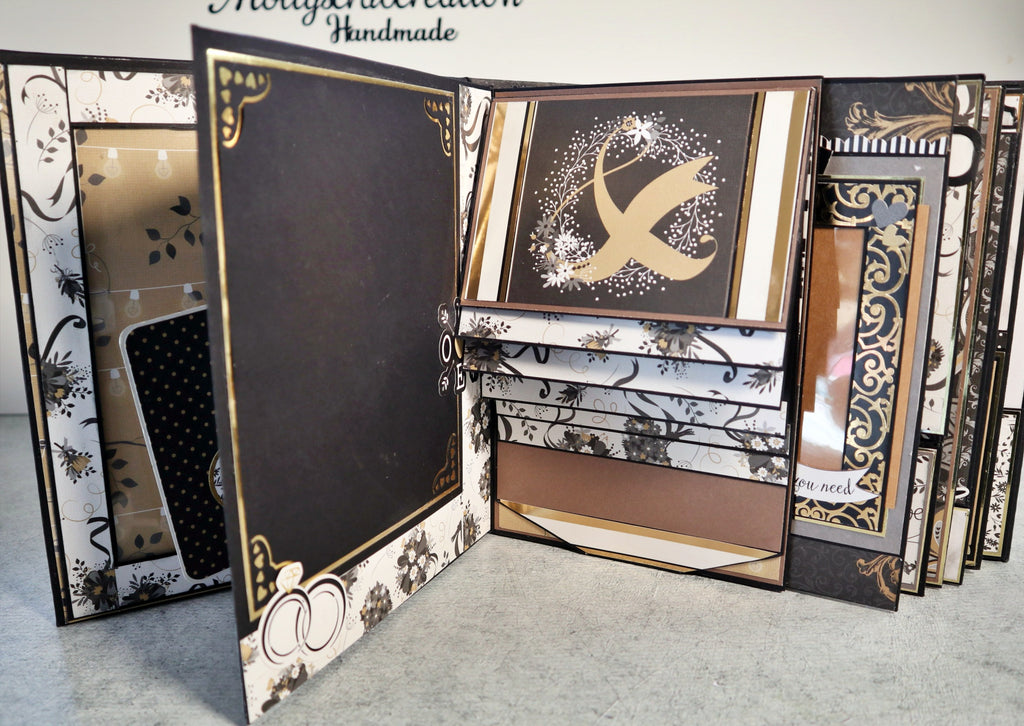 Album Matrimonio Scrapbooking Nero Oro – I Do, Me Too