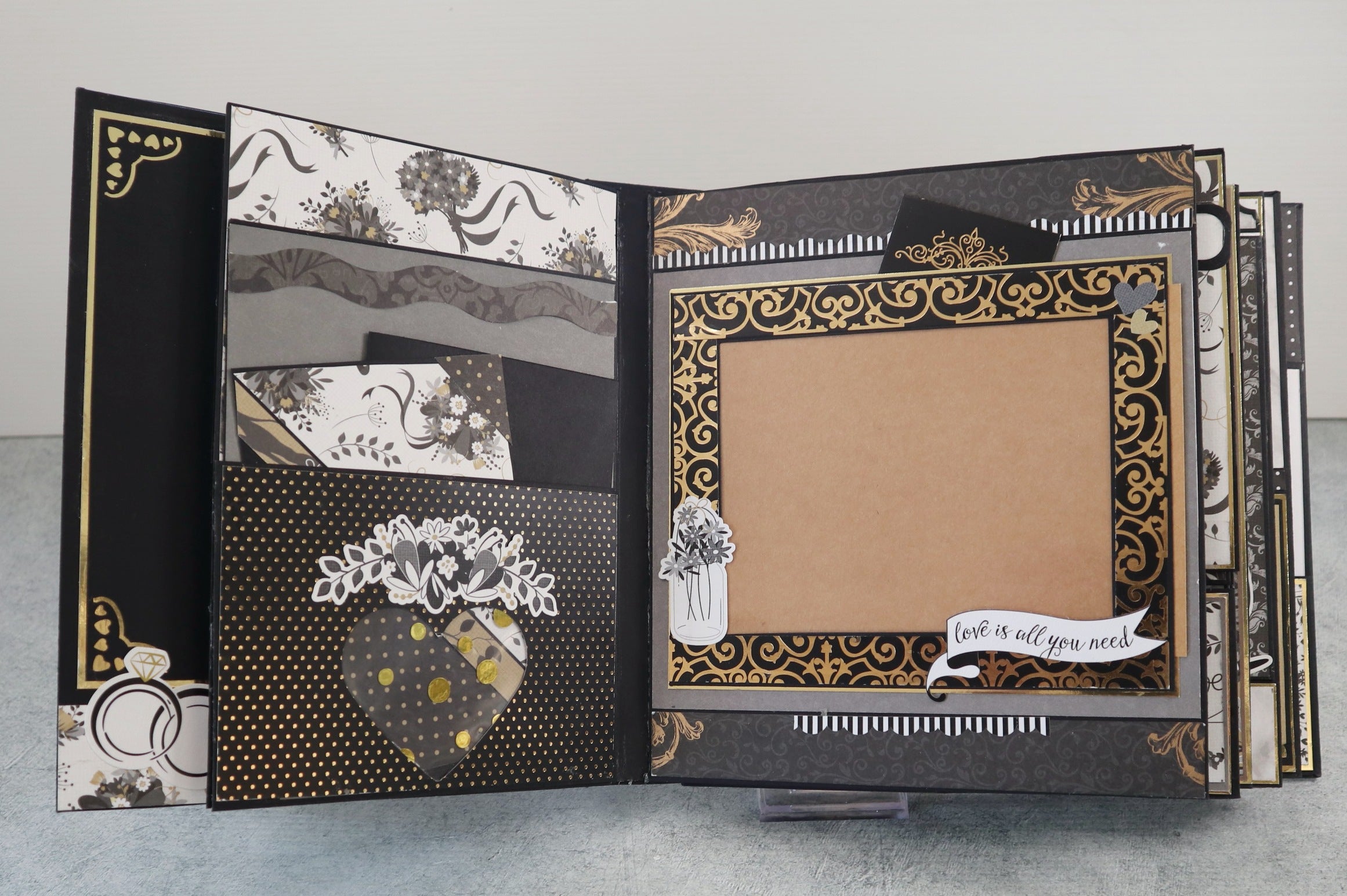 Album Matrimonio Scrapbooking Nero Oro – I Do, Me Too