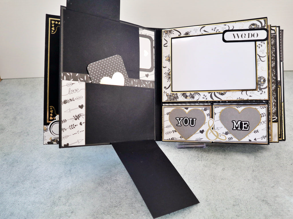 Album Matrimonio Scrapbooking Nero Oro – I Do, Me Too