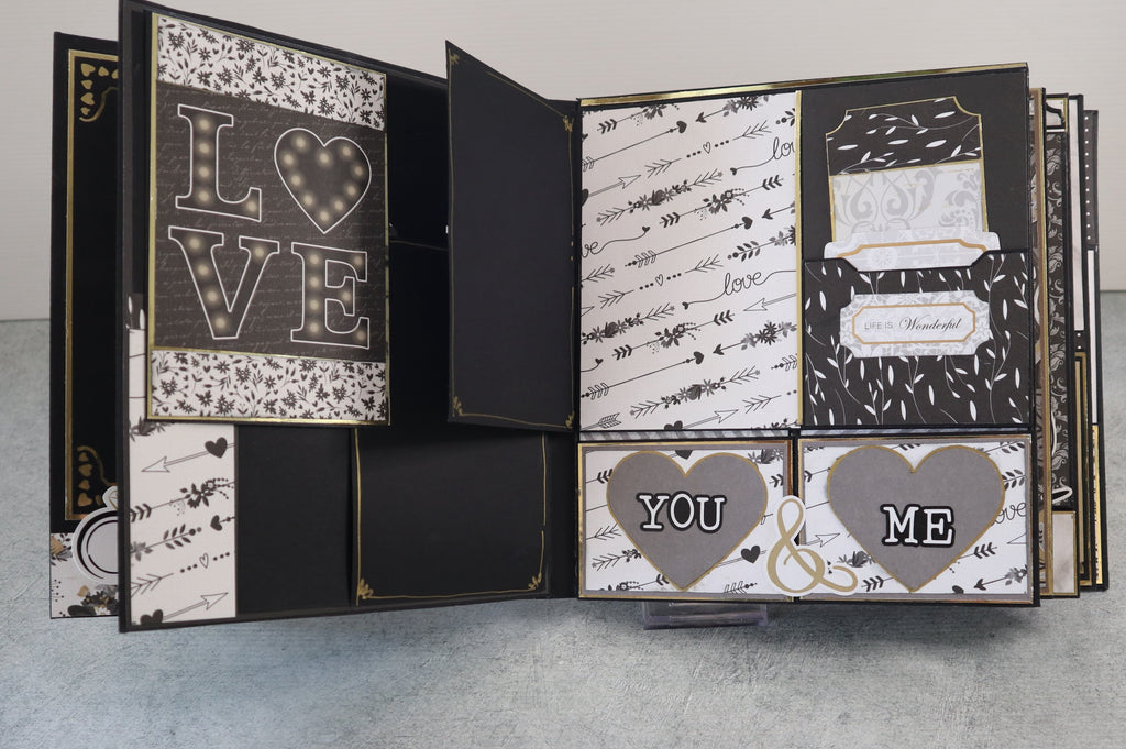 Album Matrimonio Scrapbooking Nero Oro – I Do, Me Too