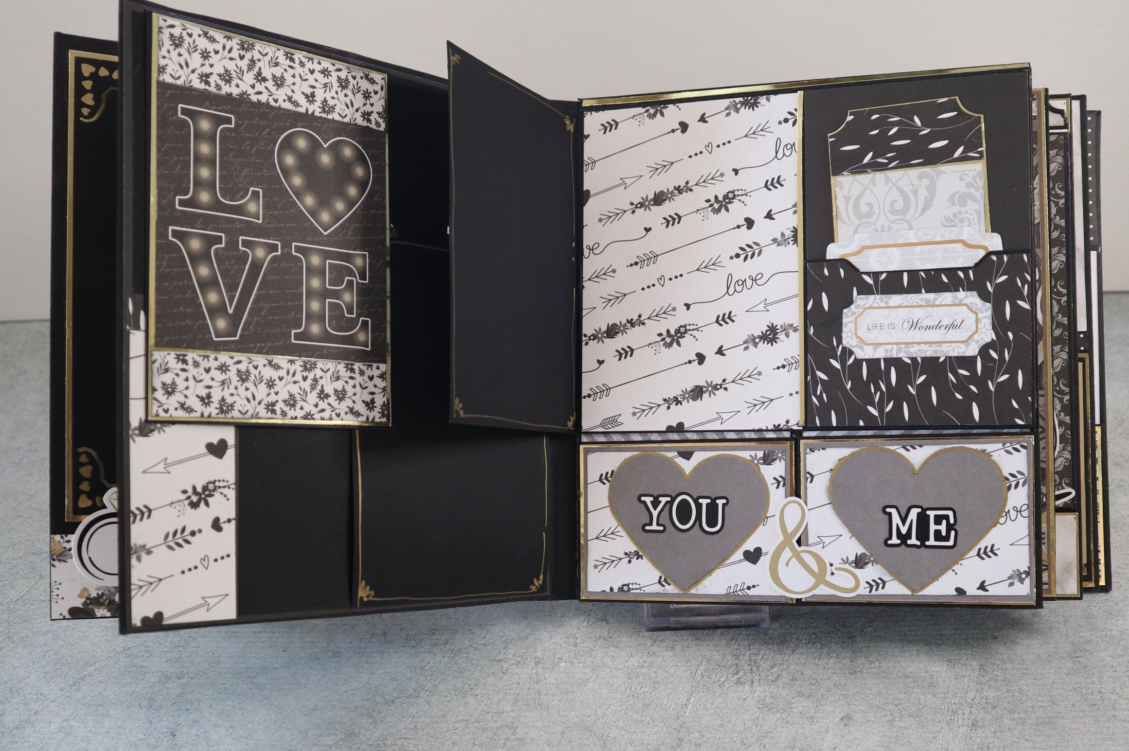 Album Matrimonio Scrapbooking Nero Oro – I Do, Me Too