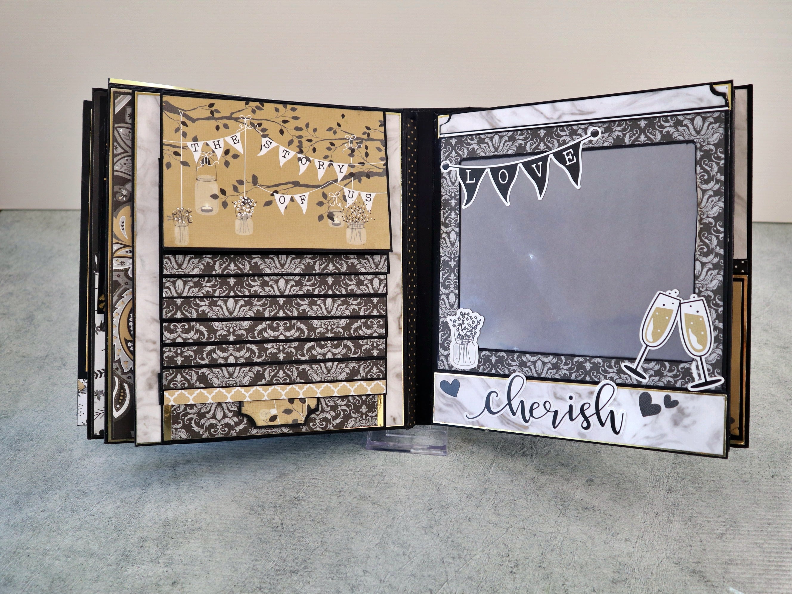 Album Matrimonio Scrapbooking Nero Oro – I Do, Me Too