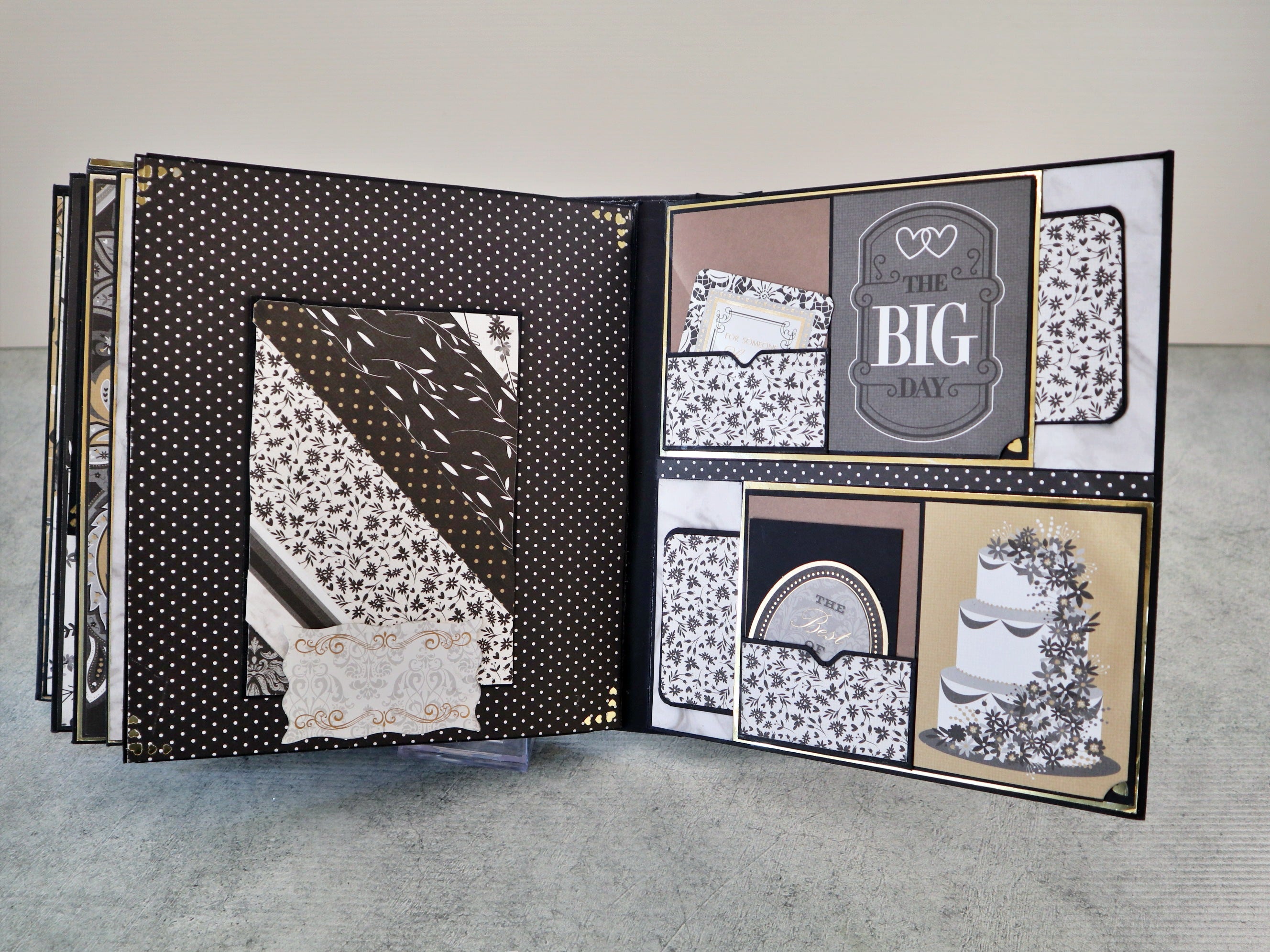 Album Matrimonio Scrapbooking Nero Oro – I Do, Me Too