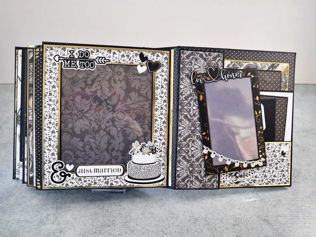 Album Matrimonio Scrapbooking Nero Oro – I Do, Me Too