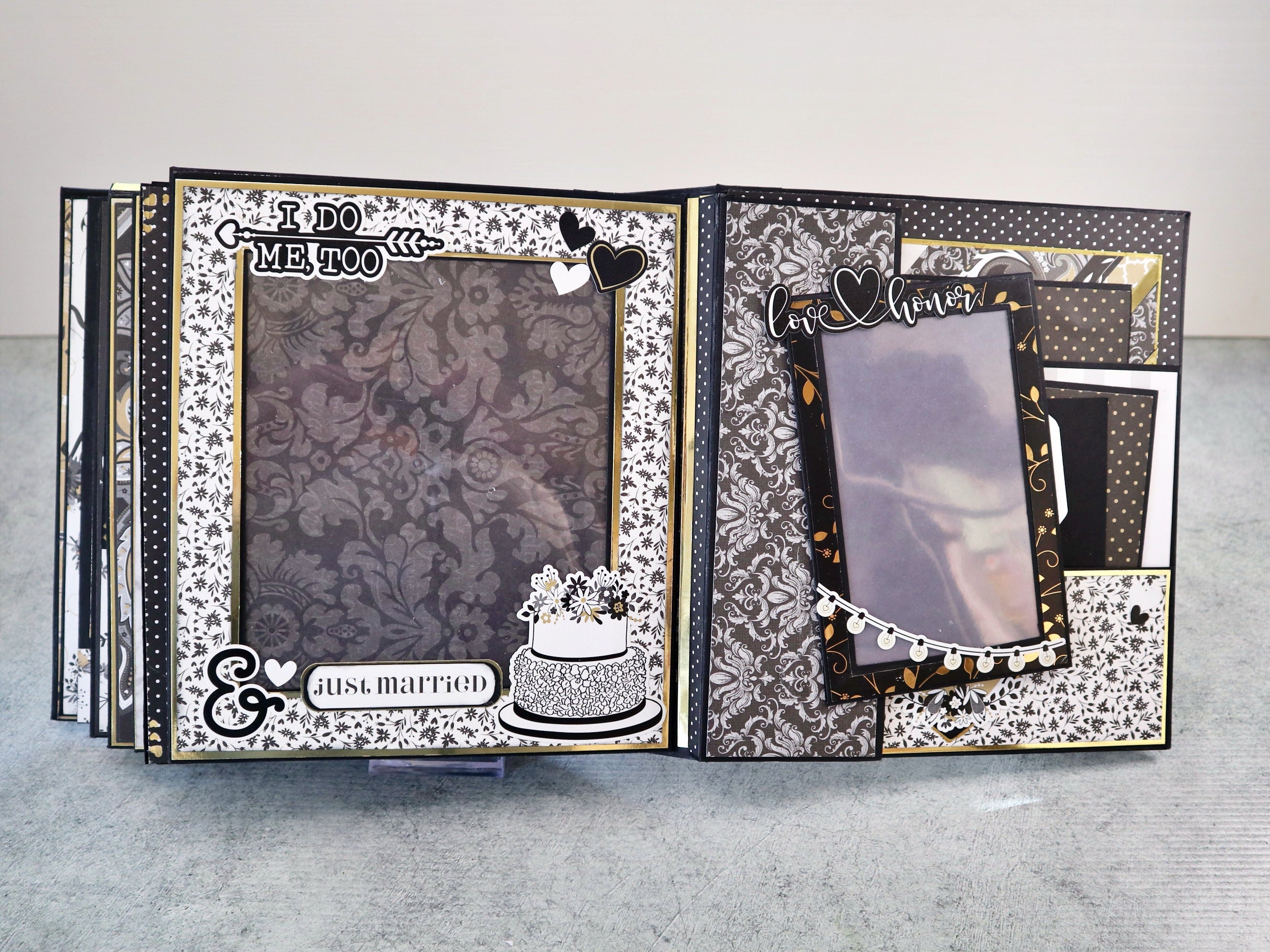 Album Matrimonio Scrapbooking Nero Oro – I Do, Me Too