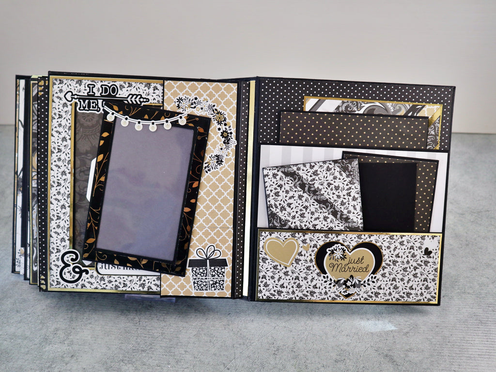 Album Matrimonio Scrapbooking Nero Oro – I Do, Me Too