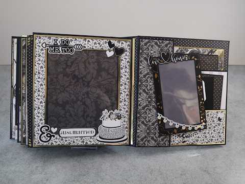 Album Matrimonio Scrapbooking Nero Oro – I Do, Me Too